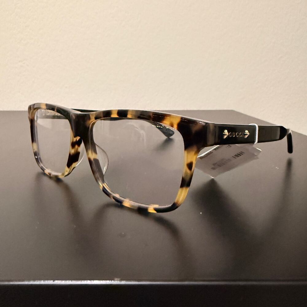 Gucci GG0269OA Tortoiseshell Acetate Rectangular Eyeglasses - Picture 2 of 4